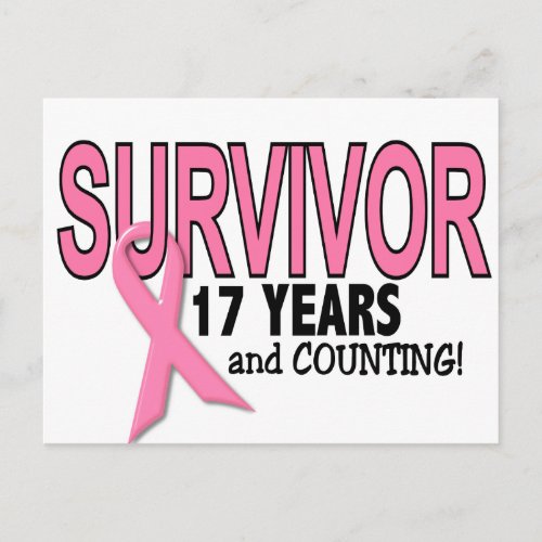 BREAST CANCER SURVIVOR 17 Years  Counting Postcard