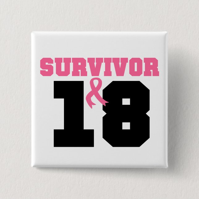 Breast Cancer Survivor 18 Years Button (Front)