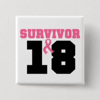 Breast Cancer Survivor 18 Years Button