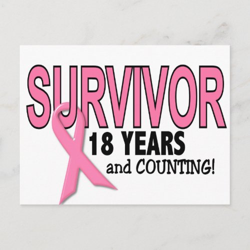BREAST CANCER SURVIVOR 18 Years  Counting Postcard
