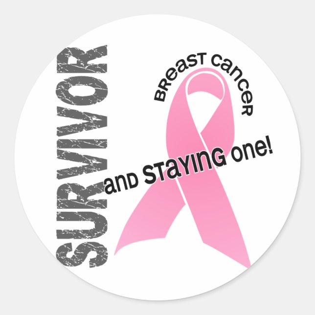 BREAST CANCER Survivor 1 Classic Round Sticker (Front)