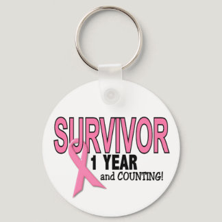 BREAST CANCER SURVIVOR 1 Year & Counting Keychain