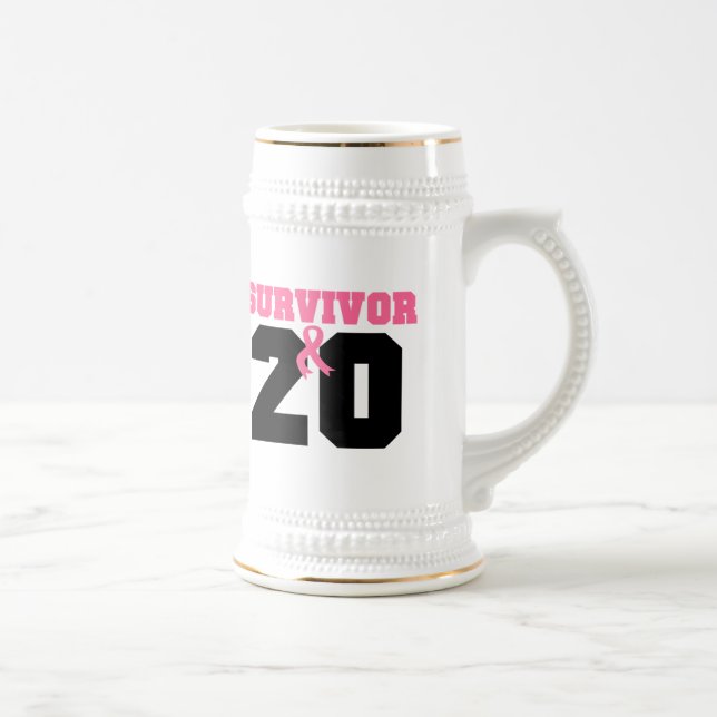 Breast Cancer Survivor 20 Years Beer Stein (Right)