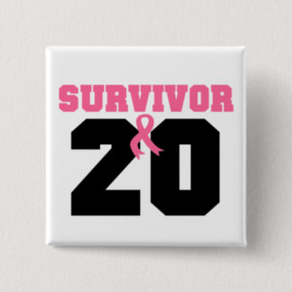 Breast Cancer Survivor 20 Years Button