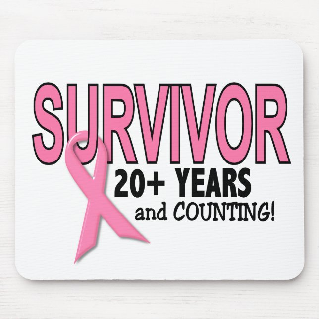 BREAST CANCER SURVIVOR 20+ Years & Counting Mouse Pad (Front)