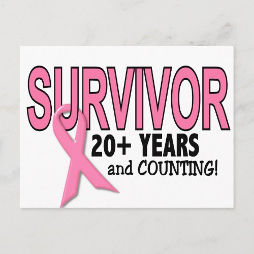 BREAST CANCER SURVIVOR 20 Years  Counting Postcard