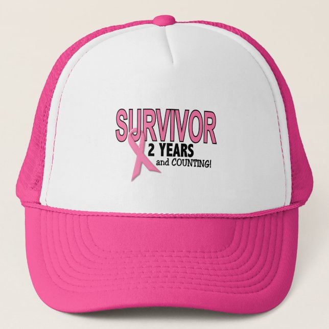 BREAST CANCER SURVIVOR 2 Years & Counting Trucker Hat (Front)