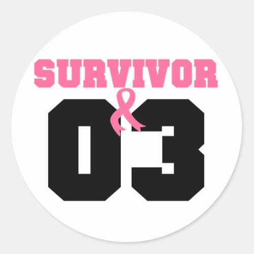 Breast Cancer Survivor 3 Years Classic Round Sticker