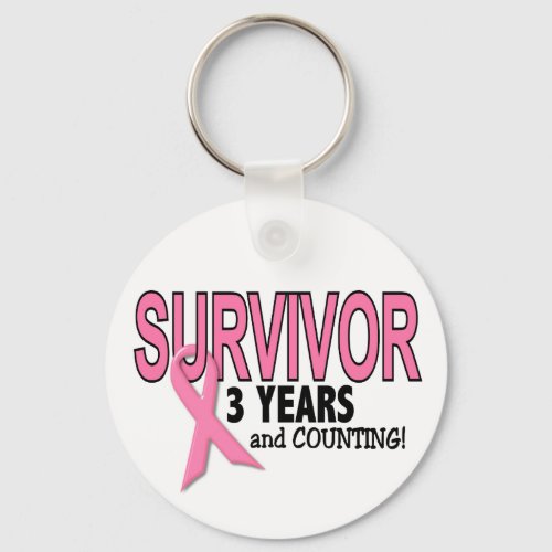 BREAST CANCER SURVIVOR 3 Years  Counting Keychain