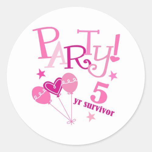 Breast Cancer Survivor 5 Year Classic Round Sticker