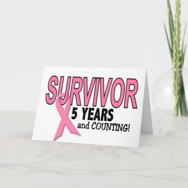 BREAST CANCER SURVIVOR 5 Years & Counting Card (Front)