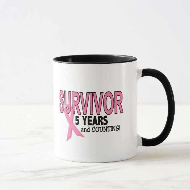 BREAST CANCER SURVIVOR 5 Years & Counting Mug (Right)