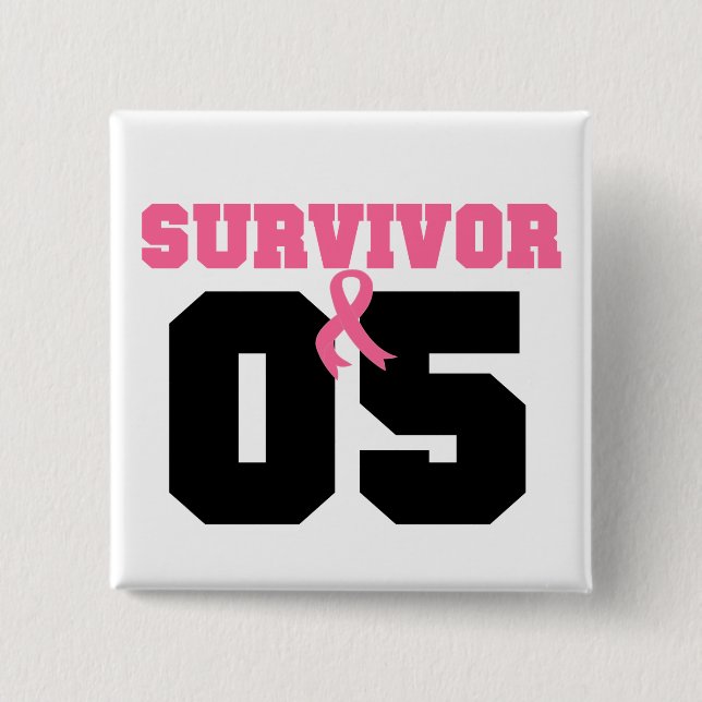 Breast Cancer Survivor 5 Years Pinback Button (Front)