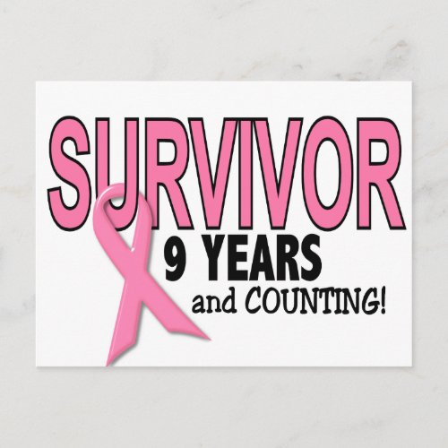 BREAST CANCER SURVIVOR 9 Years  Counting Postcard