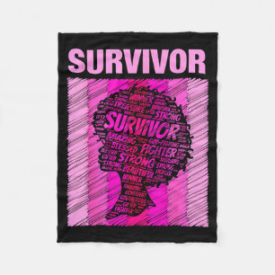 Breast Cancer Survivor African American Woman Nk A Fleece Blanket