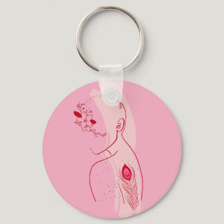 Breast Cancer Survivor Art - Inspirational Women Keychain