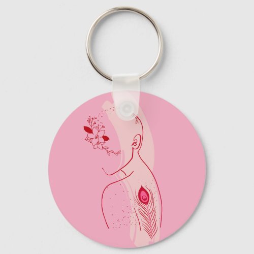 Breast Cancer Survivor Art _ Inspirational Women Keychain