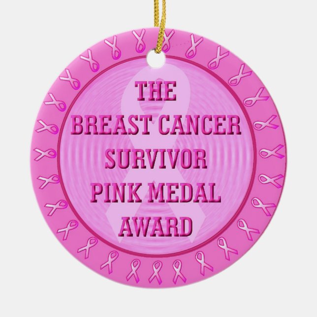 Breast Cancer Survivor Award Ceramic Ornament (Front)