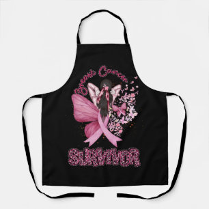 Breast Cancer Survivor Awareness Pink Ribbon Butte Apron