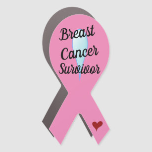 Breast Cancer Survivor Awareness Ribbon Car Magnet