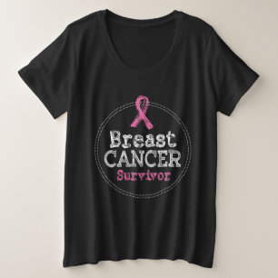 Breast Cancer Survivor Awareness Ribbon Plus Size T-Shirt
