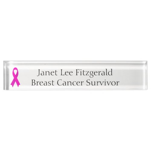 Breast Cancer Survivor Awareness Ribbons by Janz Desk Name Plate