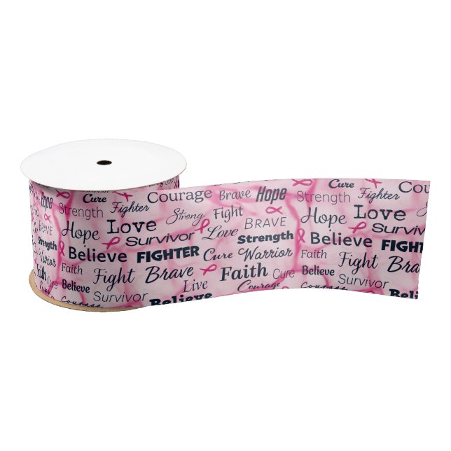 Breast Cancer Survivor Awareness Satin Ribbon (Spool)