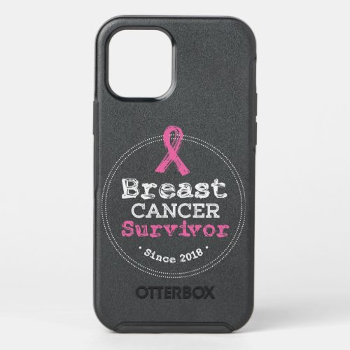 Breast Cancer Survivor Awareness Since 2018 symbol OtterBox Symmetry iPhone 12 Pro Case
