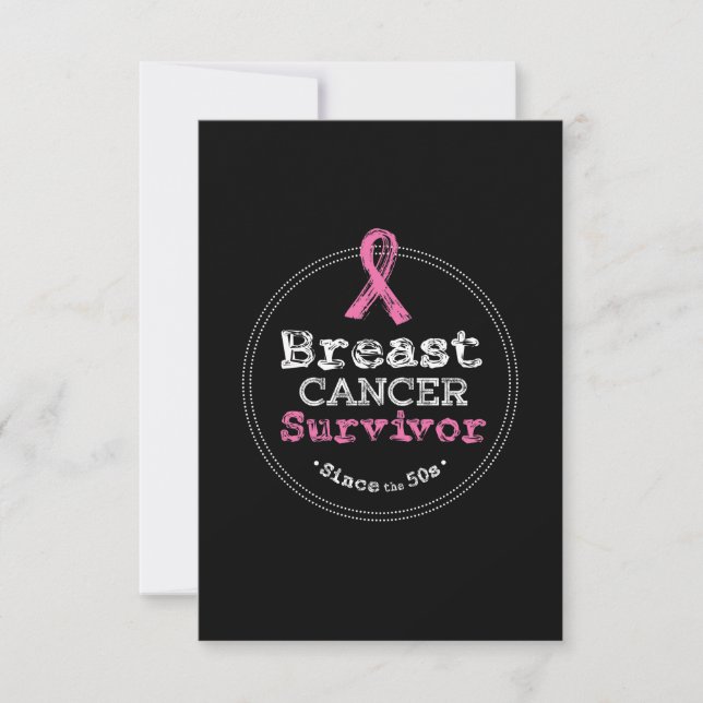 Breast Cancer Survivor Awareness Since 50s Card (Front)