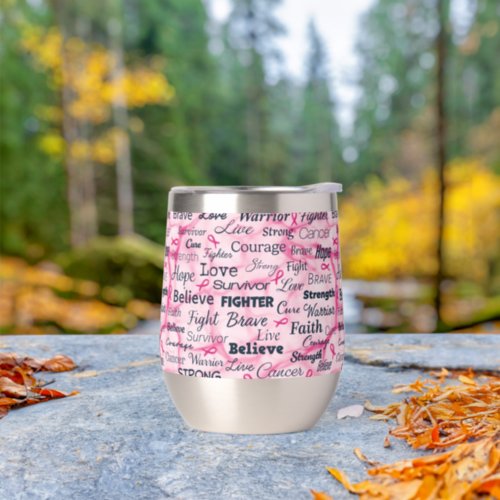 Breast Cancer Survivor Awareness Thermal Wine Tumbler