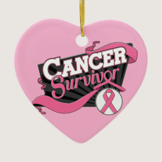 Breast Cancer Survivor Banner Ceramic Ornament