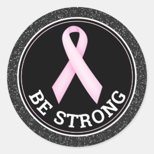 Breast Cancer Survivor – Be Strong Pink Ribbon Classic Round Sticker