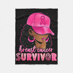 Breast Cancer Survivor Black Women Afro African Ch Fleece Blanket