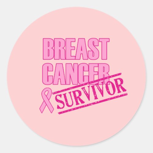 Breast Cancer Survivor Button Classic Round Sticker