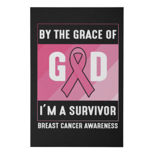 Breast Cancer Survivor By God’s Grace Christian Faux Canvas Print
