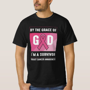 Breast Cancer Survivor By God’s Grace Christian T-Shirt
