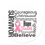 Breast Cancer Survivor Collage Classic Round Sticker