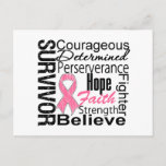 Breast Cancer Survivor Collage Postcard