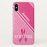 Breast Cancer Survivor Custom Pink Ribbon Iphone Xs Case at Zazzle