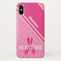 Breast Cancer Survivor Custom Pink Ribbon iPhone XS Case