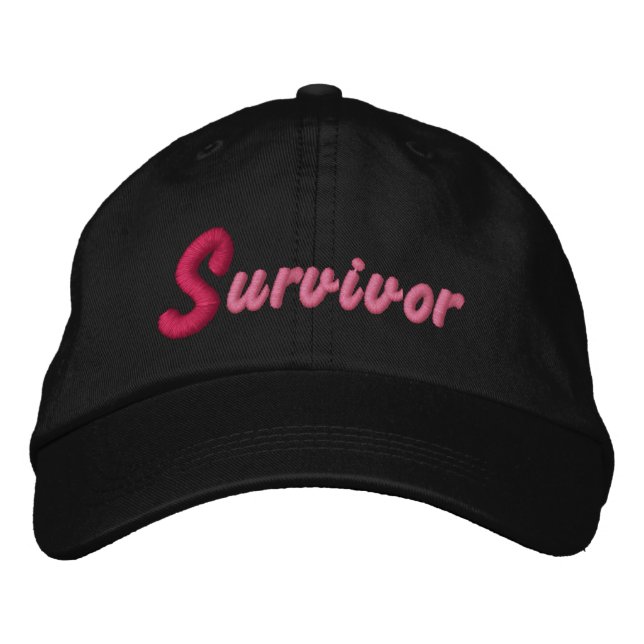 Breast Cancer Survivor Embroidered Baseball Hat (Front)