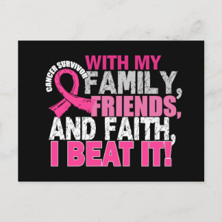 Breast Cancer Survivor Family Friends Faith Postcard