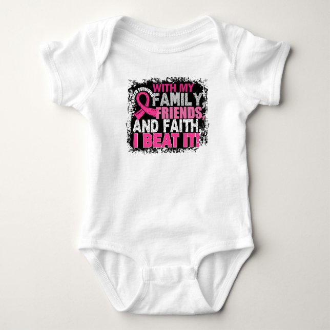 Breast Cancer Survivor Family Friends Faith T-Shirt (Front)