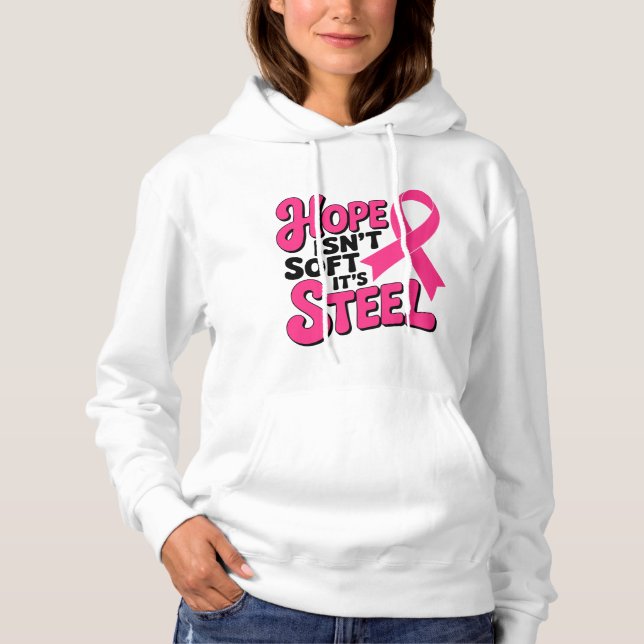 Breast Cancer Survivor Fighter Pink Ribbon Warrior Hoodie (Front)