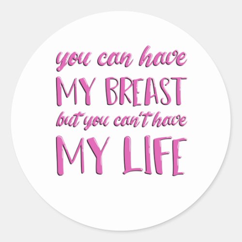 Breast Cancer Survivor Gift for a Warrior Classic Round Sticker