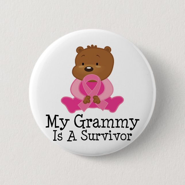 Breast Cancer Survivor Grammy Pinback Button (Front)