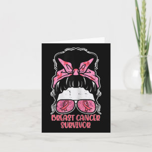 Breast Cancer Survivor Hairbun Breast Cancer Aware Card