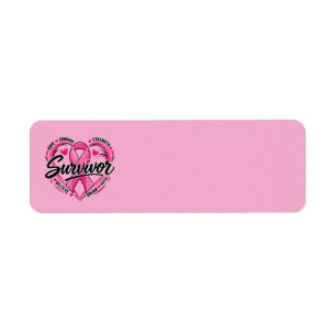 Breast Cancer Survivor Heart Label