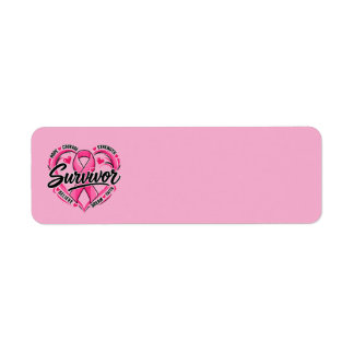 Breast Cancer Survivor Heart Label