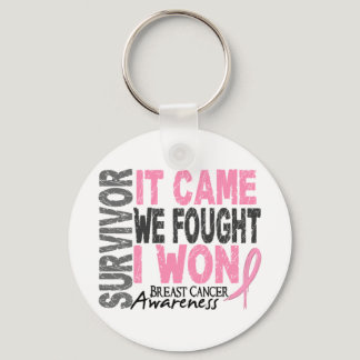 Breast Cancer Survivor It Came We Fought I Won Keychain